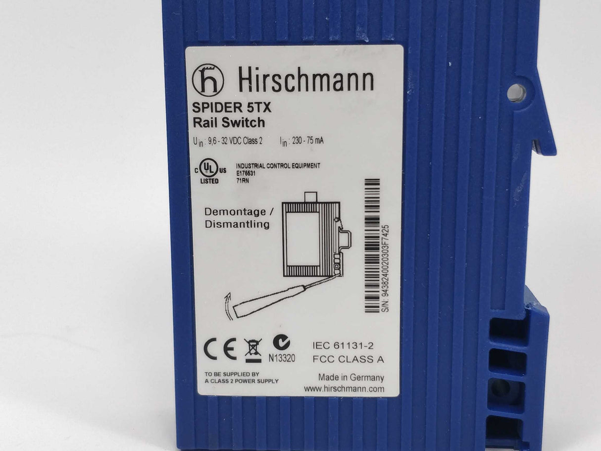 Hirschmann SPIDER 5TX Rail switch