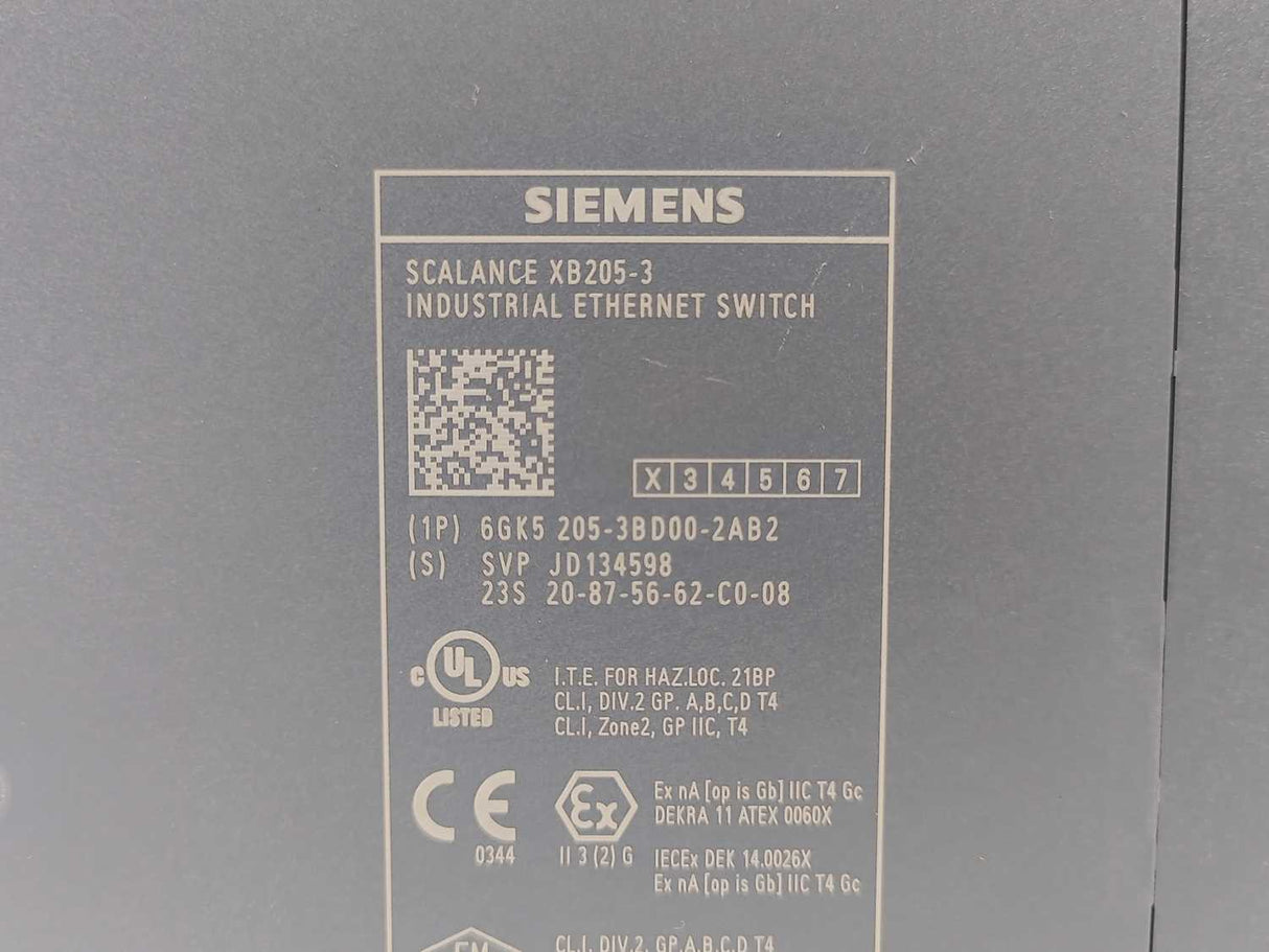 Siemens 6GK5205-3BD00-2AB2 SCALANCE XB205-3 managed Layer 2 IE switch