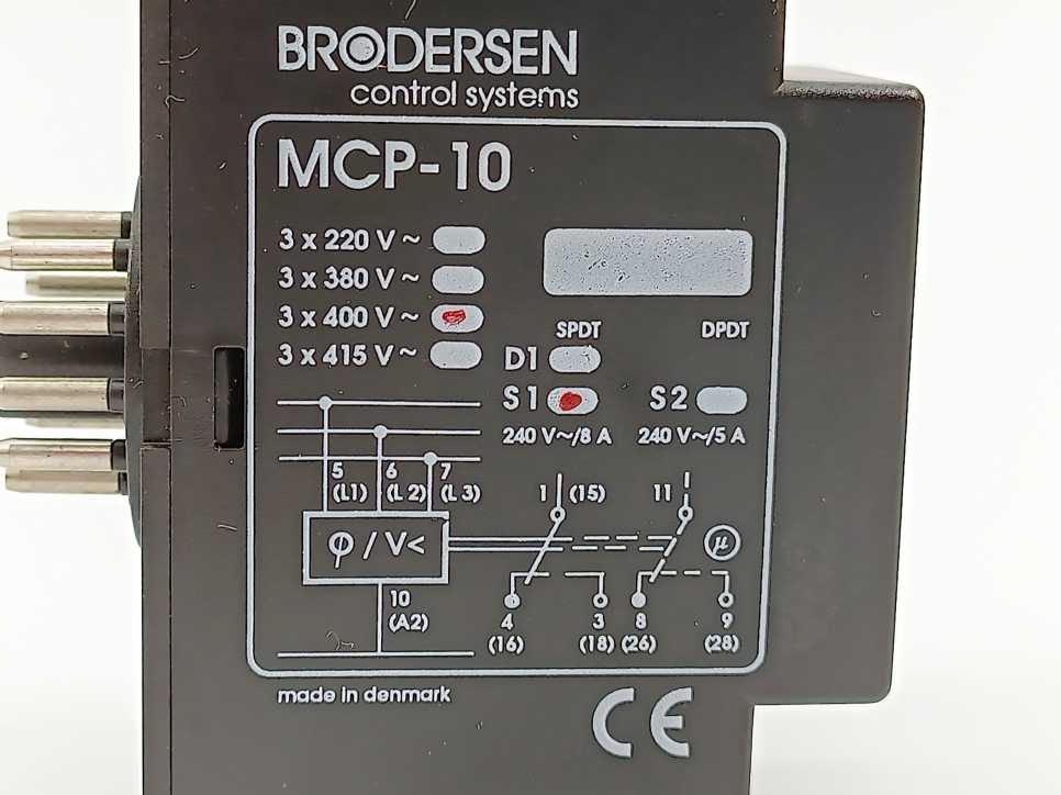 BRODERSEN MCP-10 MCP Phase Failure Relay 11 Pin