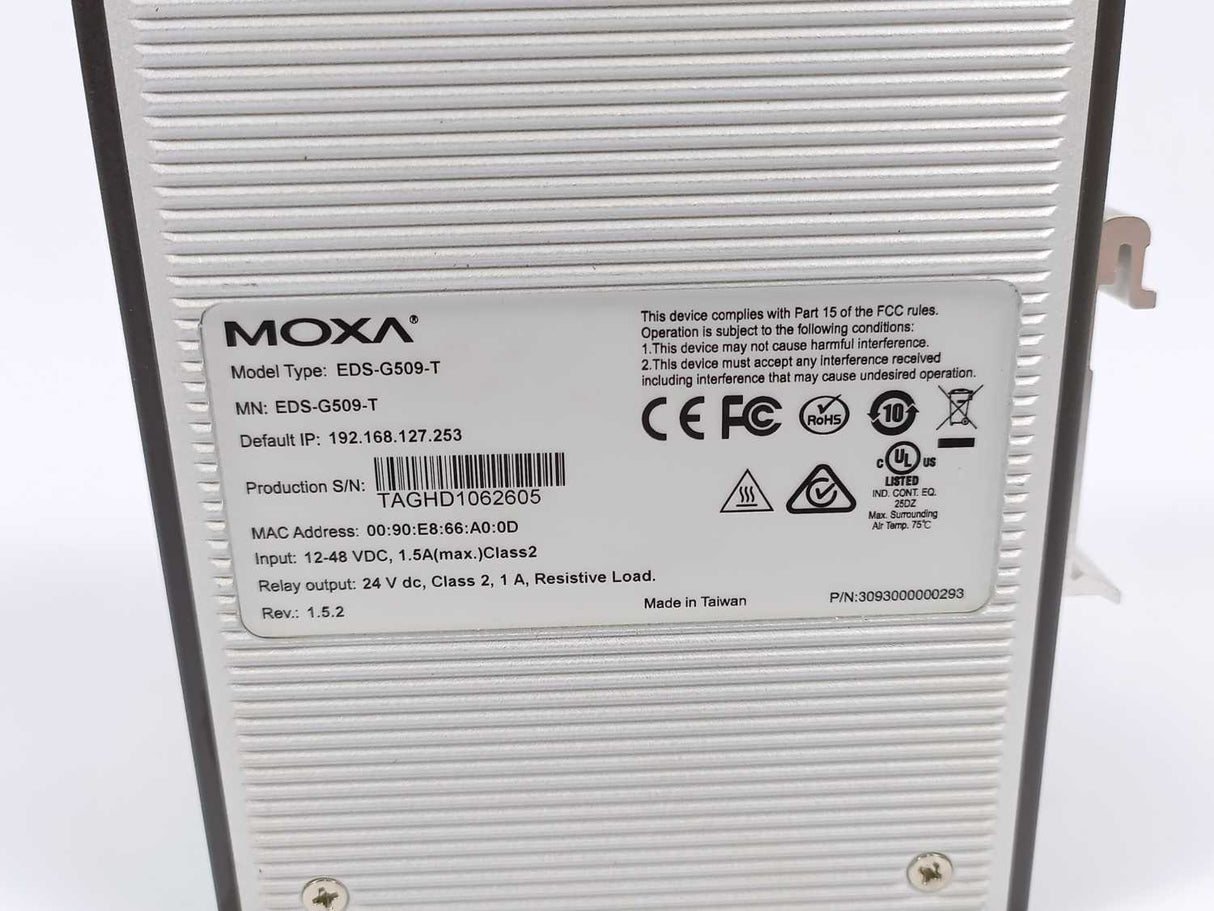 Moxa EDS-G509-T Gigabit EtherDevice Switch, layer 2 managed switch