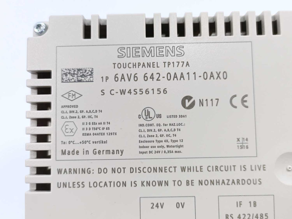 Siemens 6AV6642-0AA11-0AX0 SIMATIC 5,7" Touch Panel TP177A
