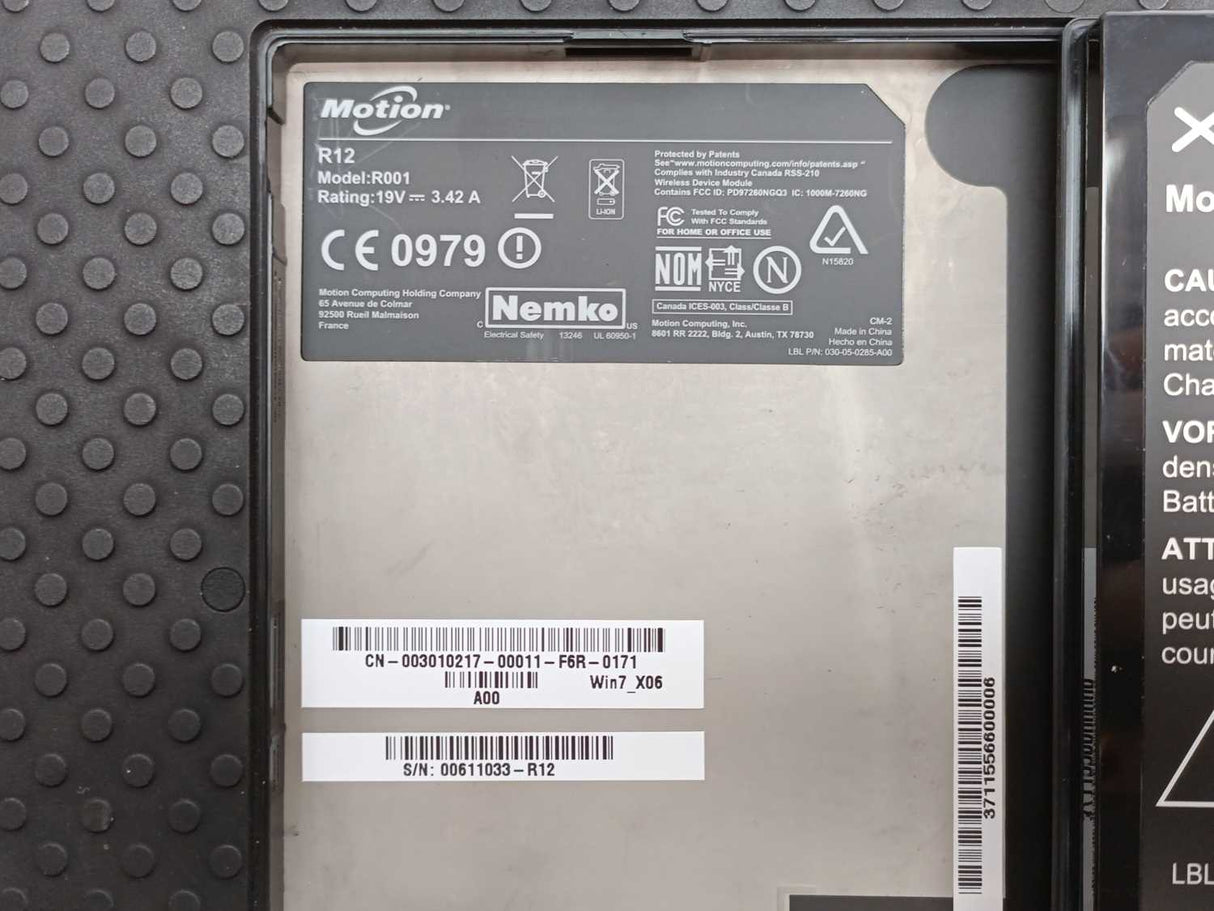 Motion Computing R001 R12 12.5-inch Tablet PC