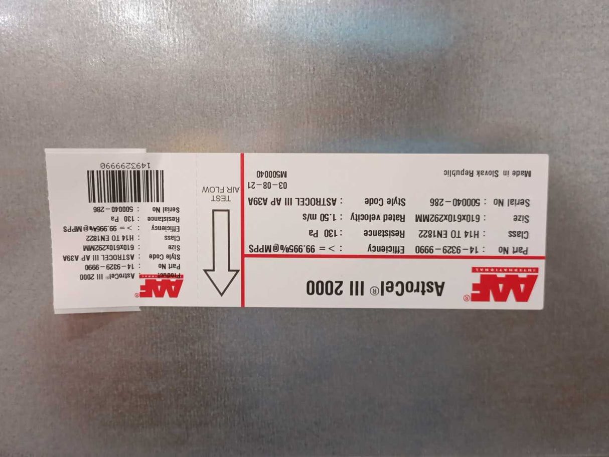 AAF BR00000554 AstroPure 2000 recirc./ no UV/ no LCD/ no Carbon