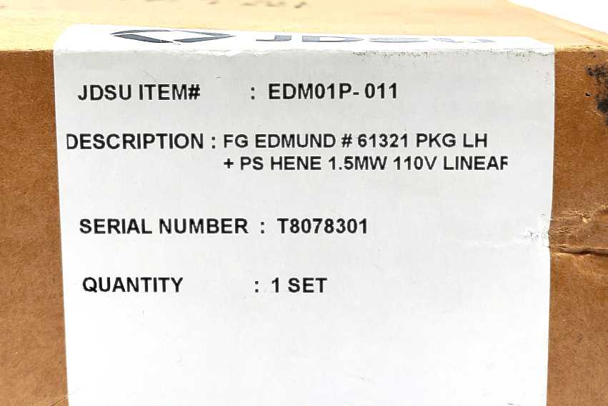 JDS Uniphase 1101P 1201-1 Helium-Neon Laser set, 1.5mW 110V