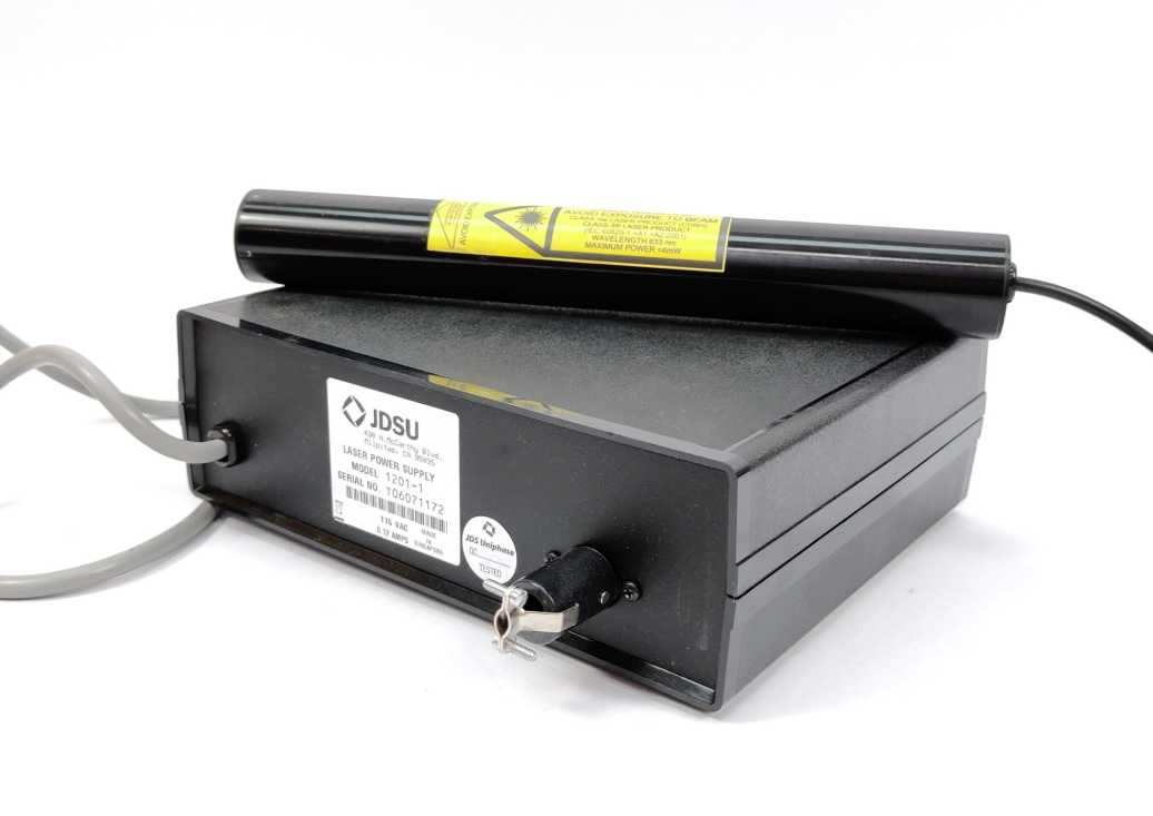 JDS Uniphase 1101P 1201-1 Helium-Neon Laser set, 1.5mW 110V