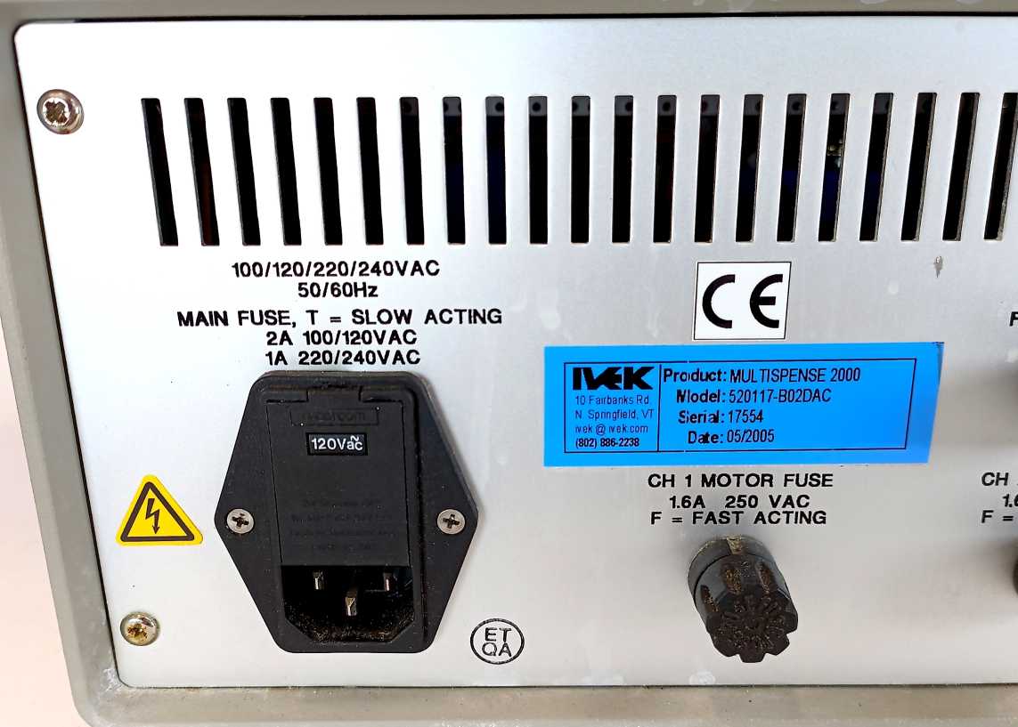 IVEK 520119-F06DAC Multispense 2000 Multi Channel Liquid Controler 110V