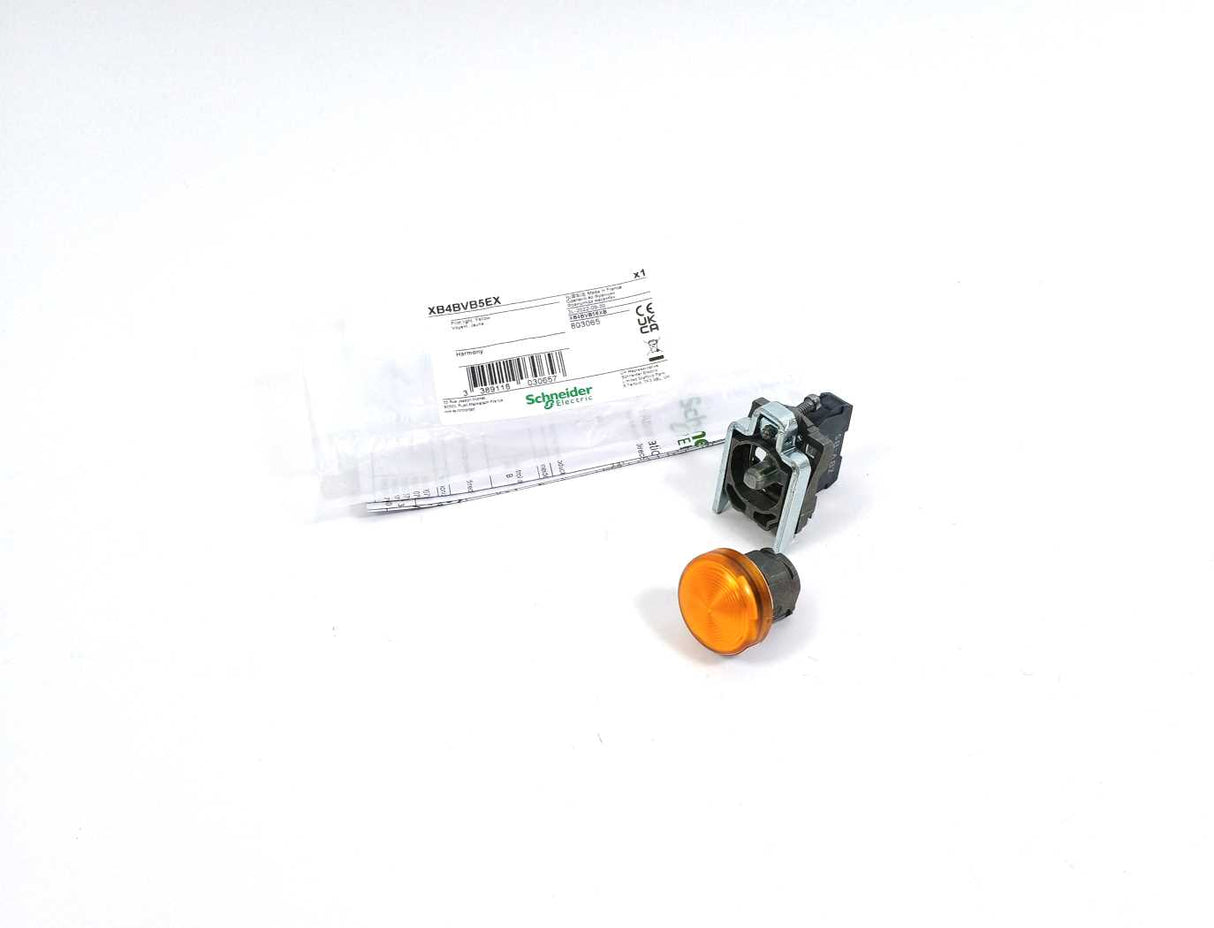 Schneider Electric XB4BVB5EX Complete Pilot Light, Yellow