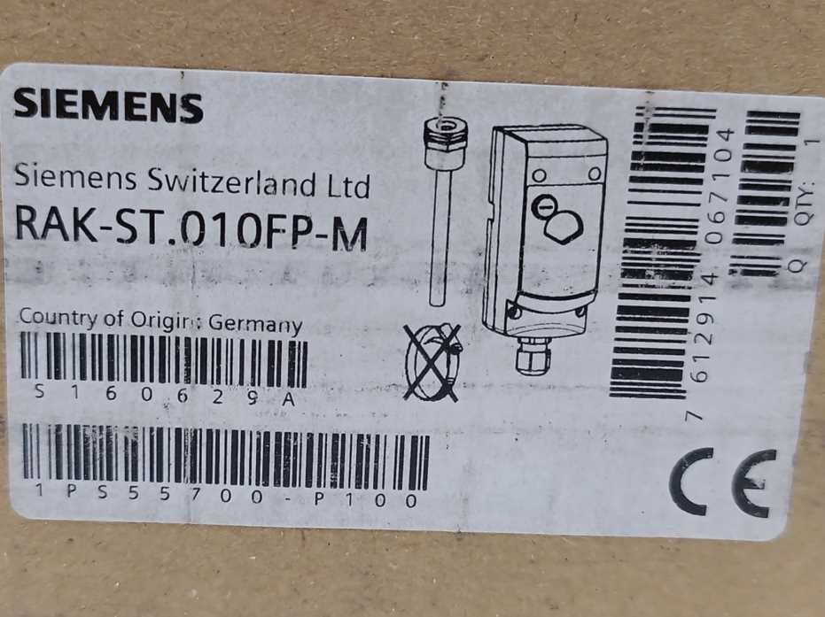 Siemens S55700-P100 RAK-ST.010FP-M - Safety temperature limiter fixed 95 °C