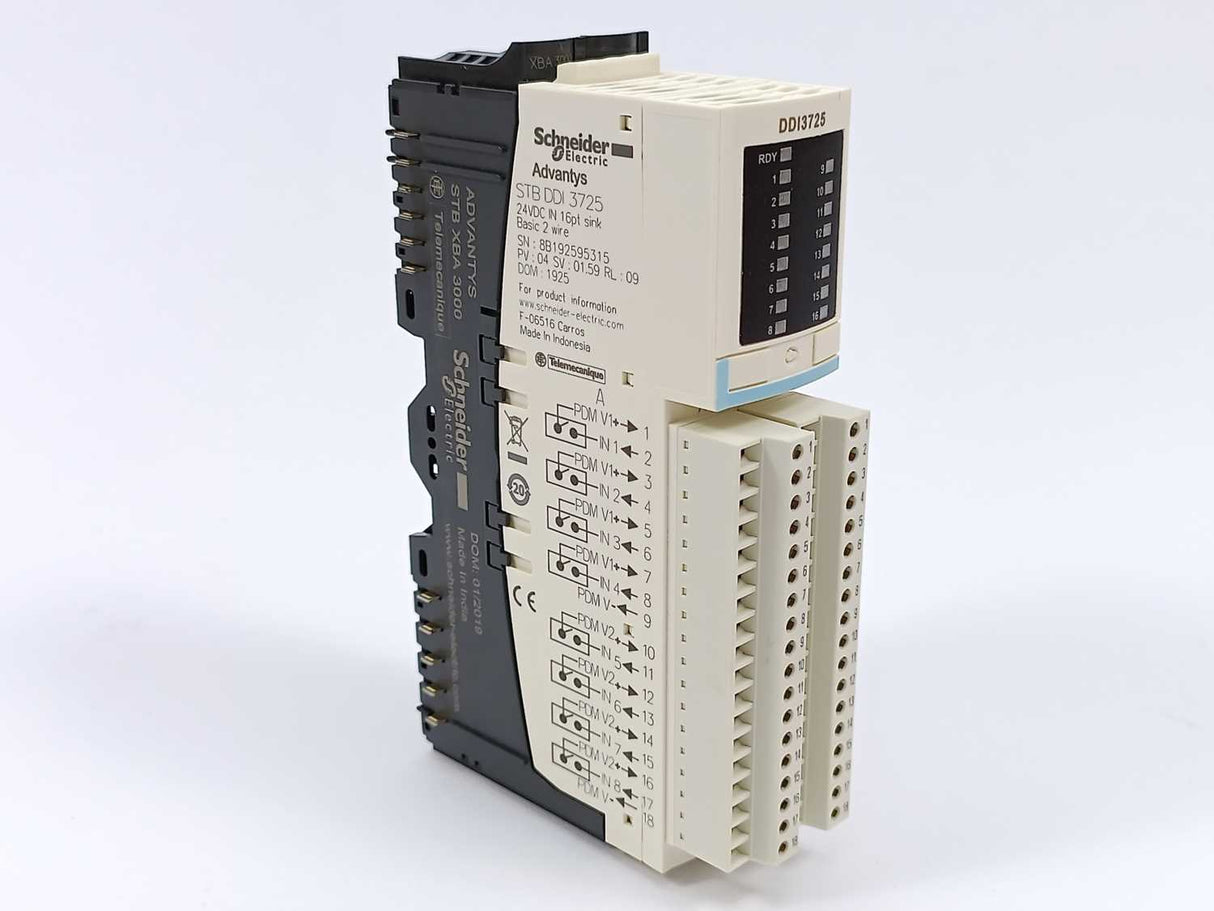 Schneider Electric STBDDI3725KS Basic digital input module, Modicon STB, 24V DC