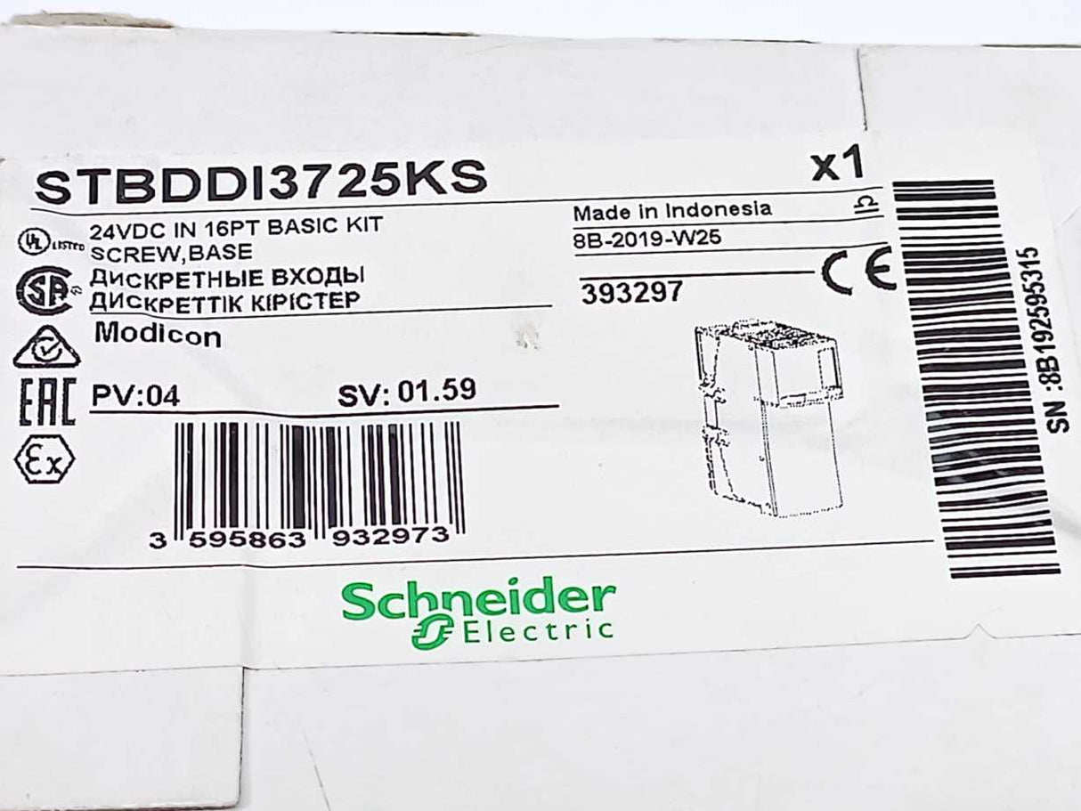 Schneider Electric STBDDI3725KS Basic digital input module, Modicon STB, 24V DC