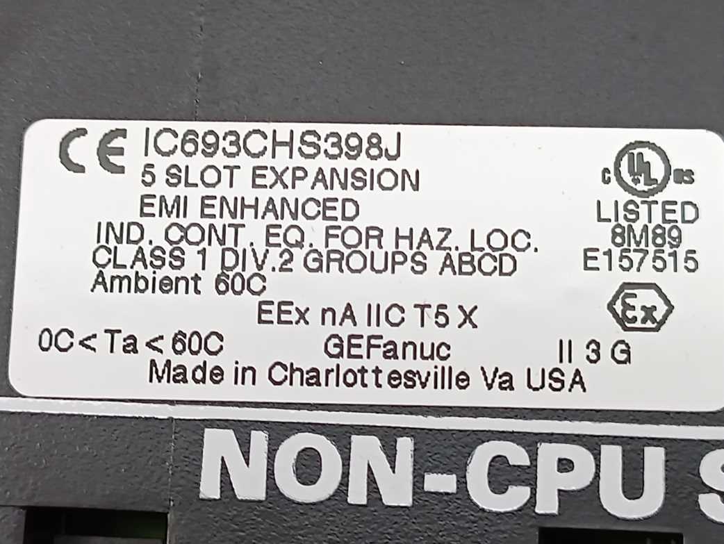 GE Fanuc IC693CHS398J 5 SLOT EXPANSION EMI ENHANCED