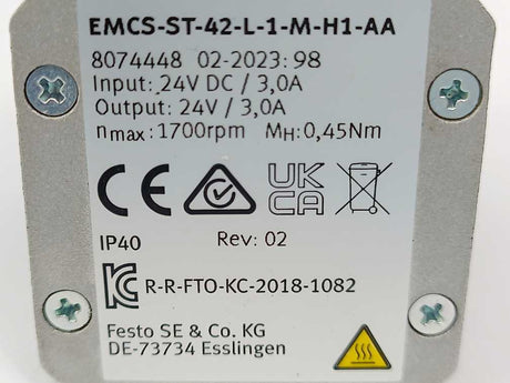 Festo 8074448 Integrated Stepper Drive EMCS-ST-42-L-1-M-H1-AA