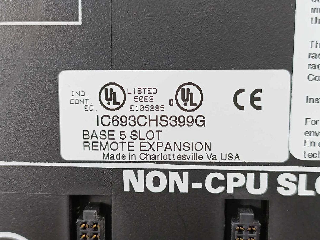 GE Fanuc IC693CHS399G 5-Slot Remote Baseplate