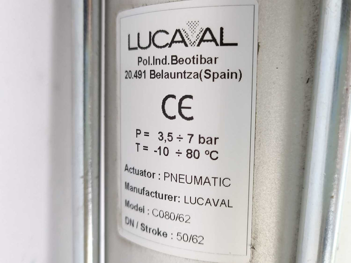 Lucaval L20N Knife Gate Valve + C080/62 actuator + DN80 GJL250