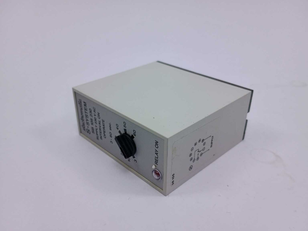 Electromatic SA 105 230 3-60 sec. 230 VAC Relay. Delay on Operate
