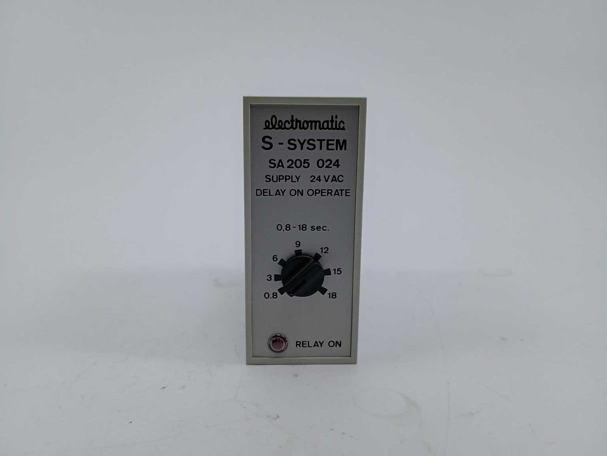 Electromatic SA 205 024 / SA205024 0,8-18 sec. 24 VAC Relay. Delay on Operate