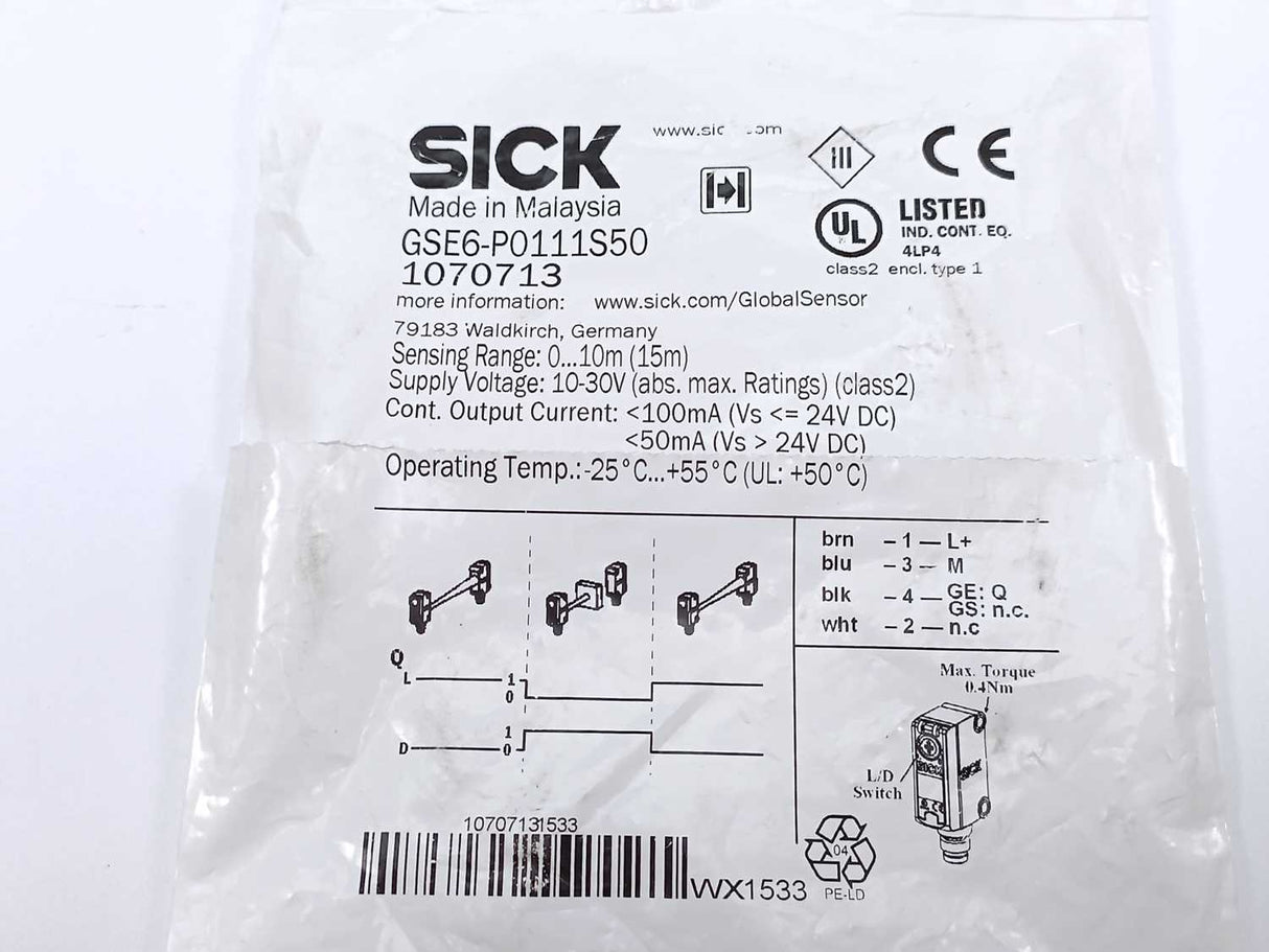 SICK 1070713 GSE6-P0111S50