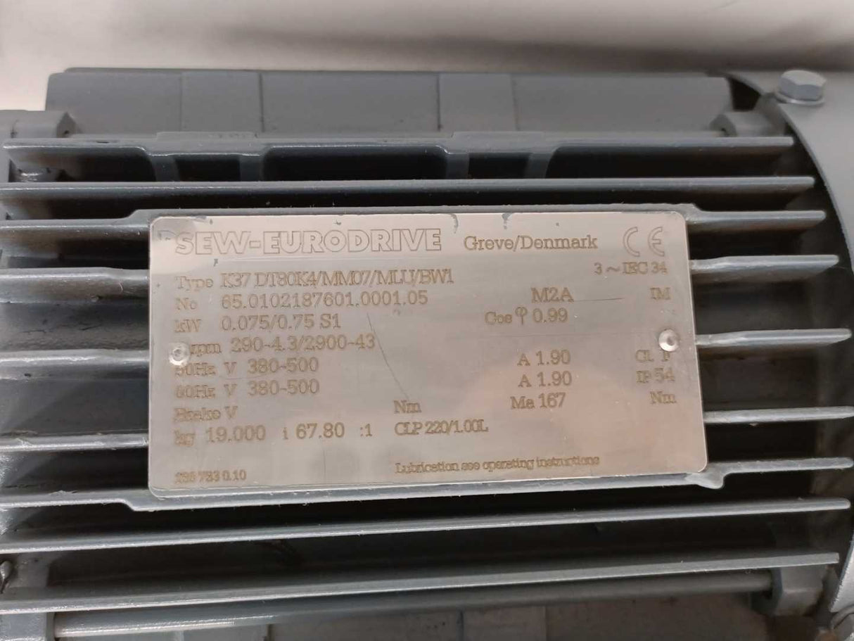 SEW-EURODRIVE  K37DT80K4/MM07/MLU/BW1 Gearmotor MM07C-503-00 8241171
