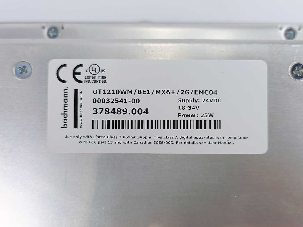 Bachmann electronic GmbH OT1210WM/BE1/MX6+/2G/EMC04 Web Terminal