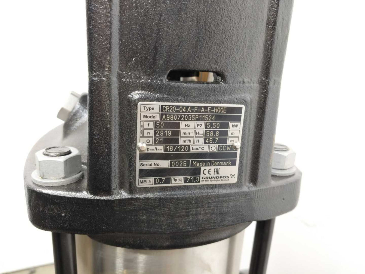 GRUNDFOS CR20-04 A-F-A-E-HQQE A98072035P11524 Centrifugal Pump