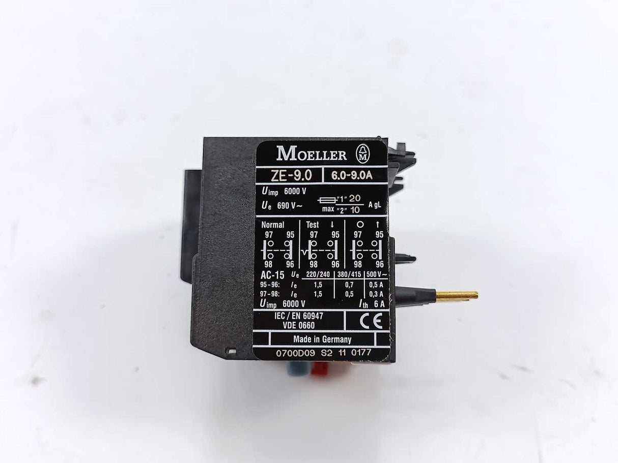 MOELLER ZE-9.0 Overload Relay 6.0-9.0A