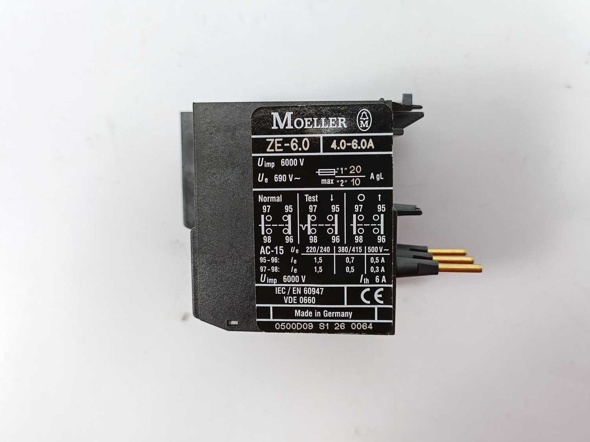MOELLER ZE-6.0 Overload Relay 4.0-6.0A