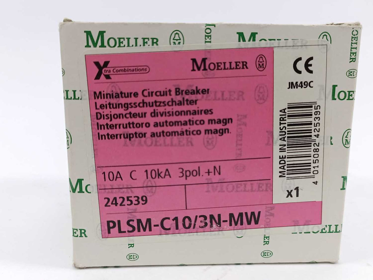 MOELLER 242539 PLSM-C10/3N-MW Miniature Circuit Breaker