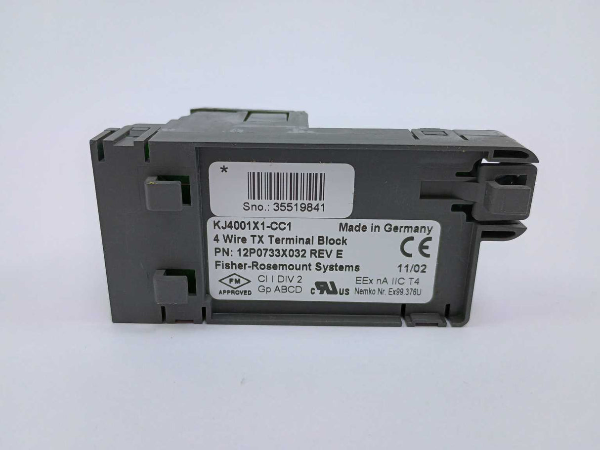 Fisher-Rosemount Systems 12P0733X032 KJ4001X1-CC1 4 Wire TX terminal block