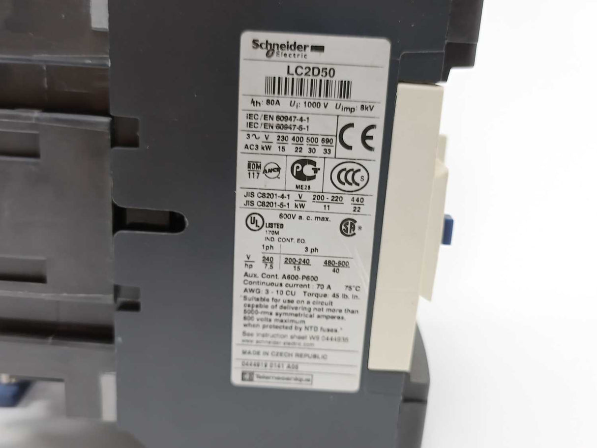 Schneider / Telemecanique LC1D5011 Contactor LC1D50
