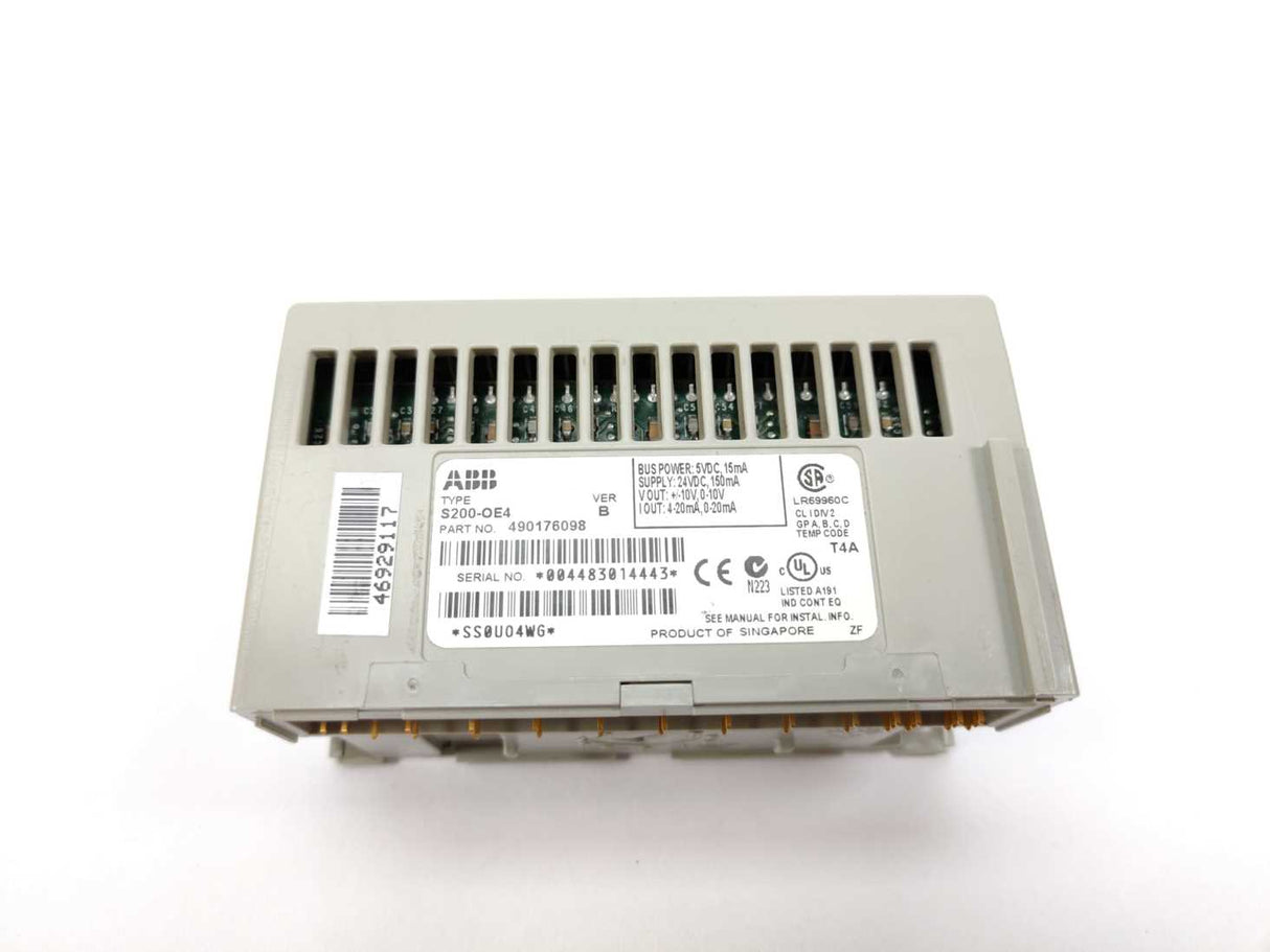 ABB 490176098 S200-0E4 Analog Output 4 Channel