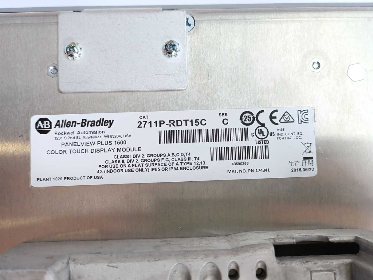 AB 2711P-T15C4D9 Ser. A PanelView Plus 1500