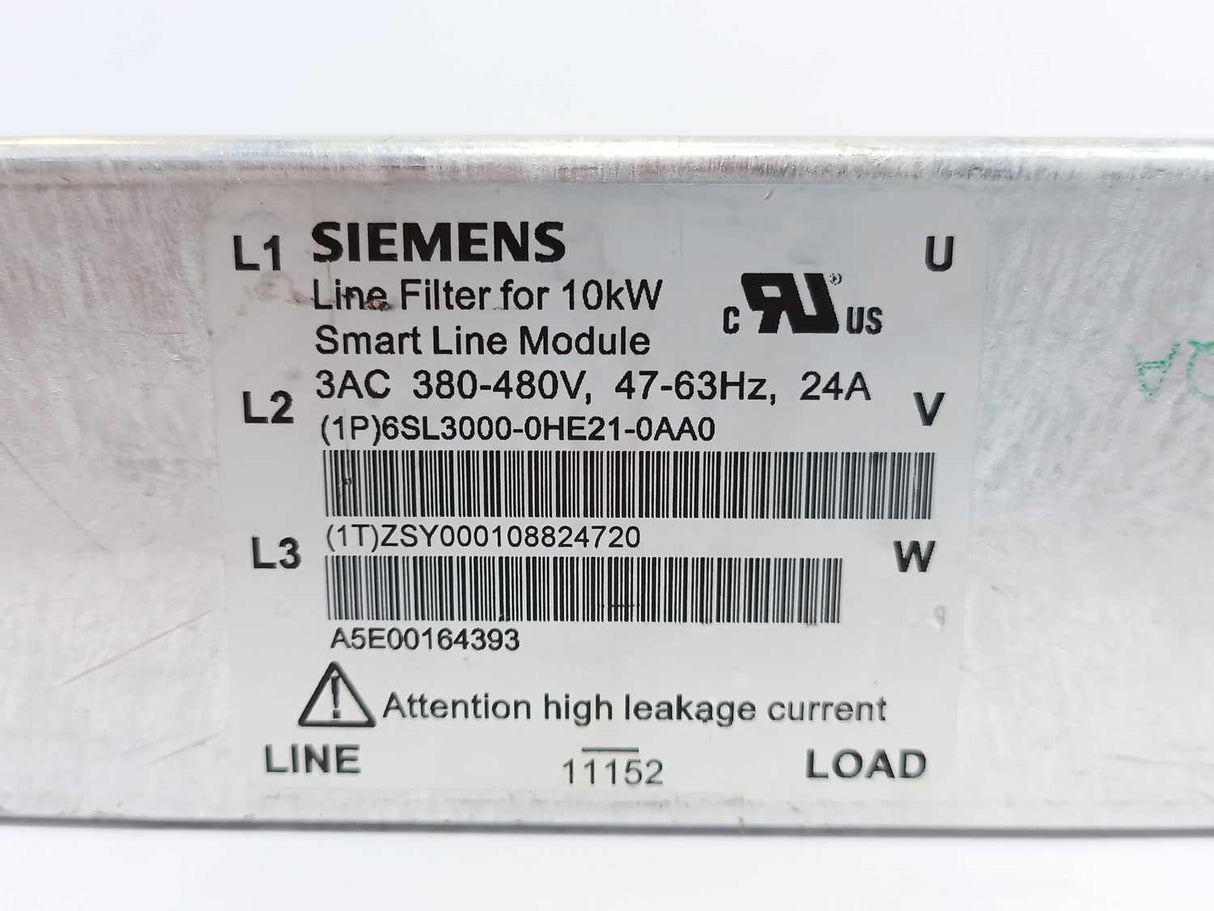 Siemens 6SL3000-0HE21-0AA0 Line Filter for 10kW Smart Line Module