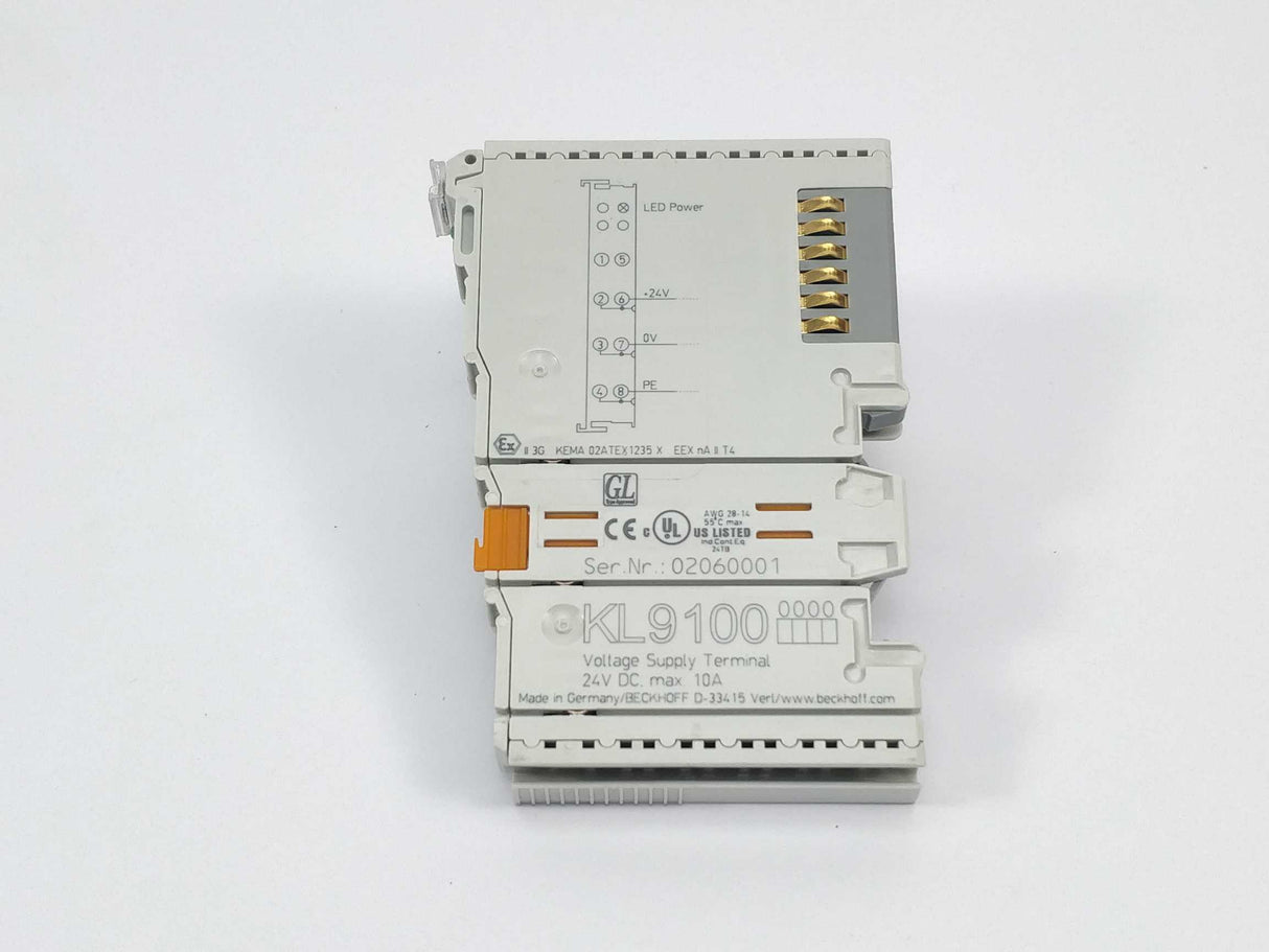 Beckhoff KL9100 Voltage Supply Terminal 24VDC  3 Pcs.