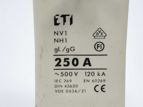 ETI NV1 Fuse 250A 500V gL/gG NH1 120kA