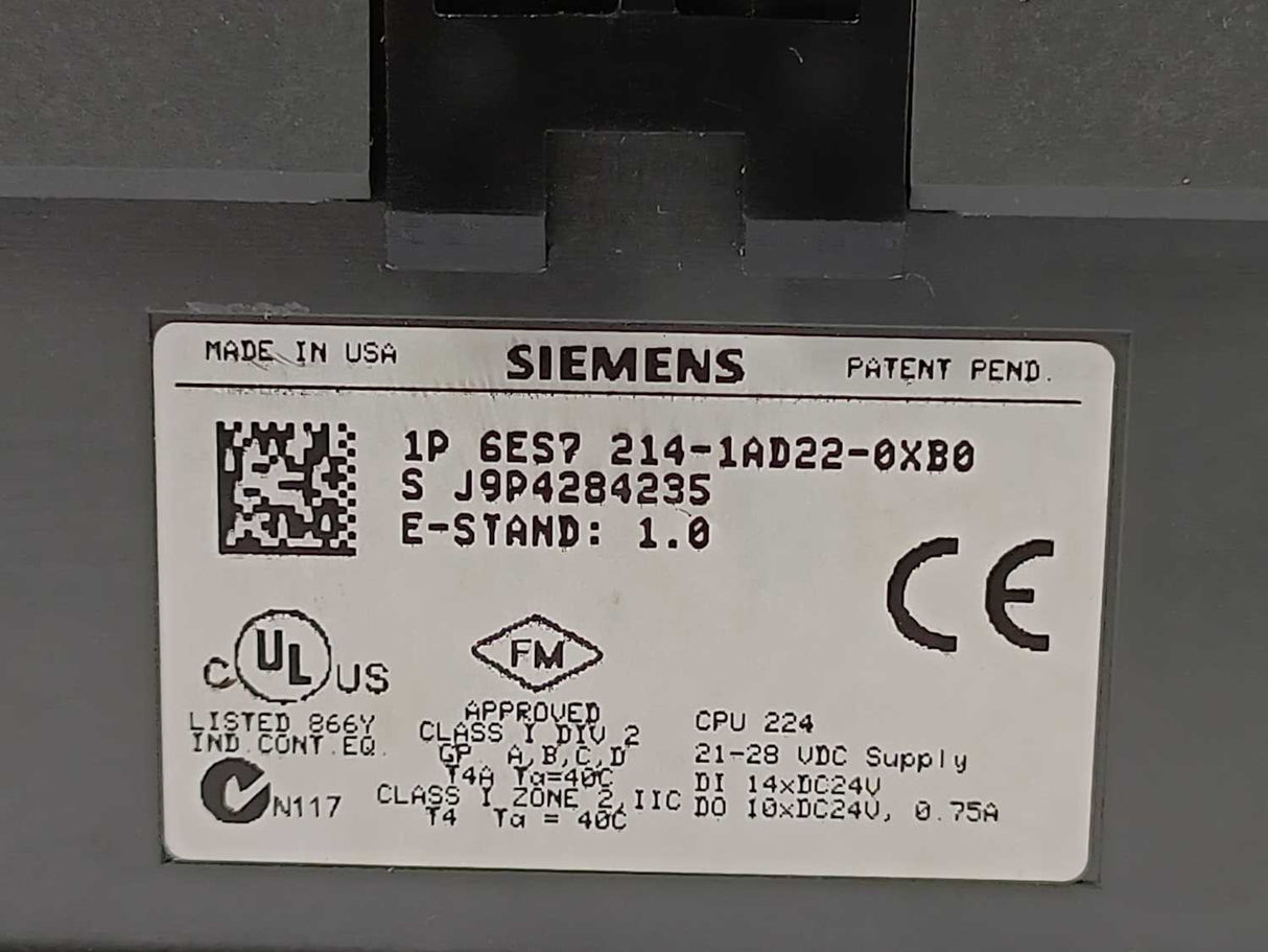 Siemens 6ES7214-1AD22-0XB0 SIMATIC S7-200, CPU 224