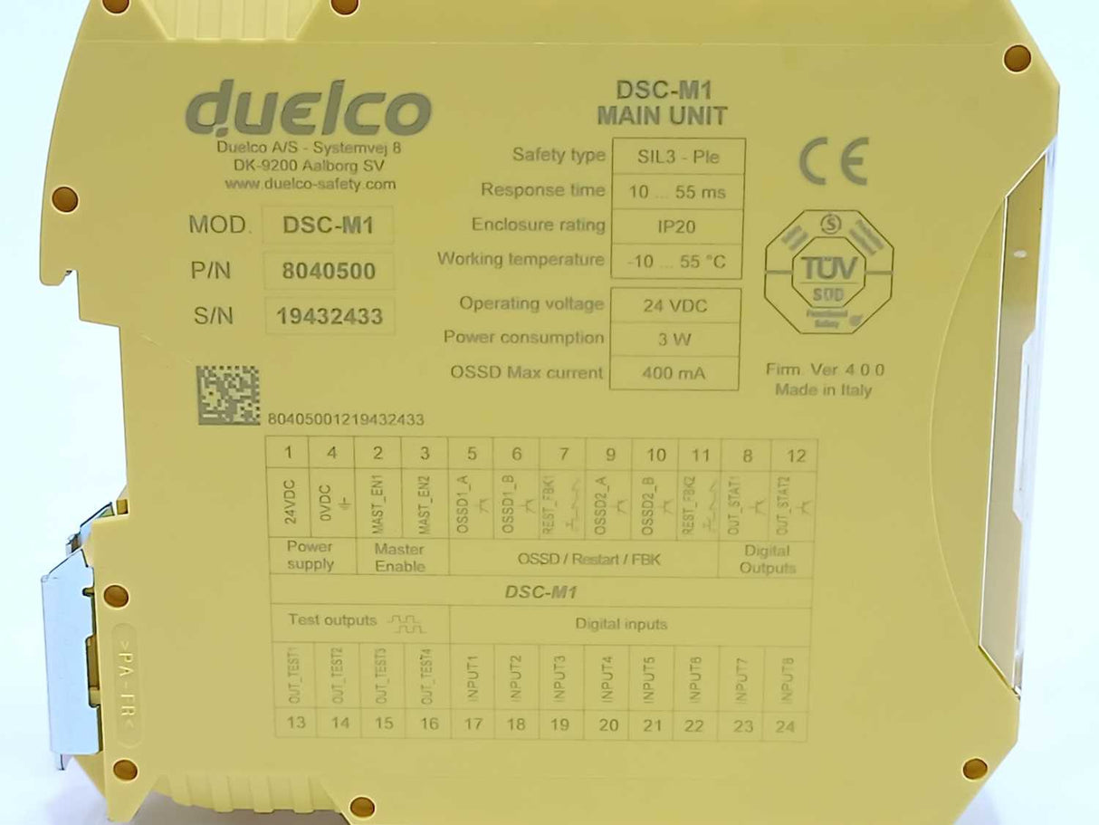 Duelco DSC-M1 Main Unit P/N 8040500 24VDC 3W