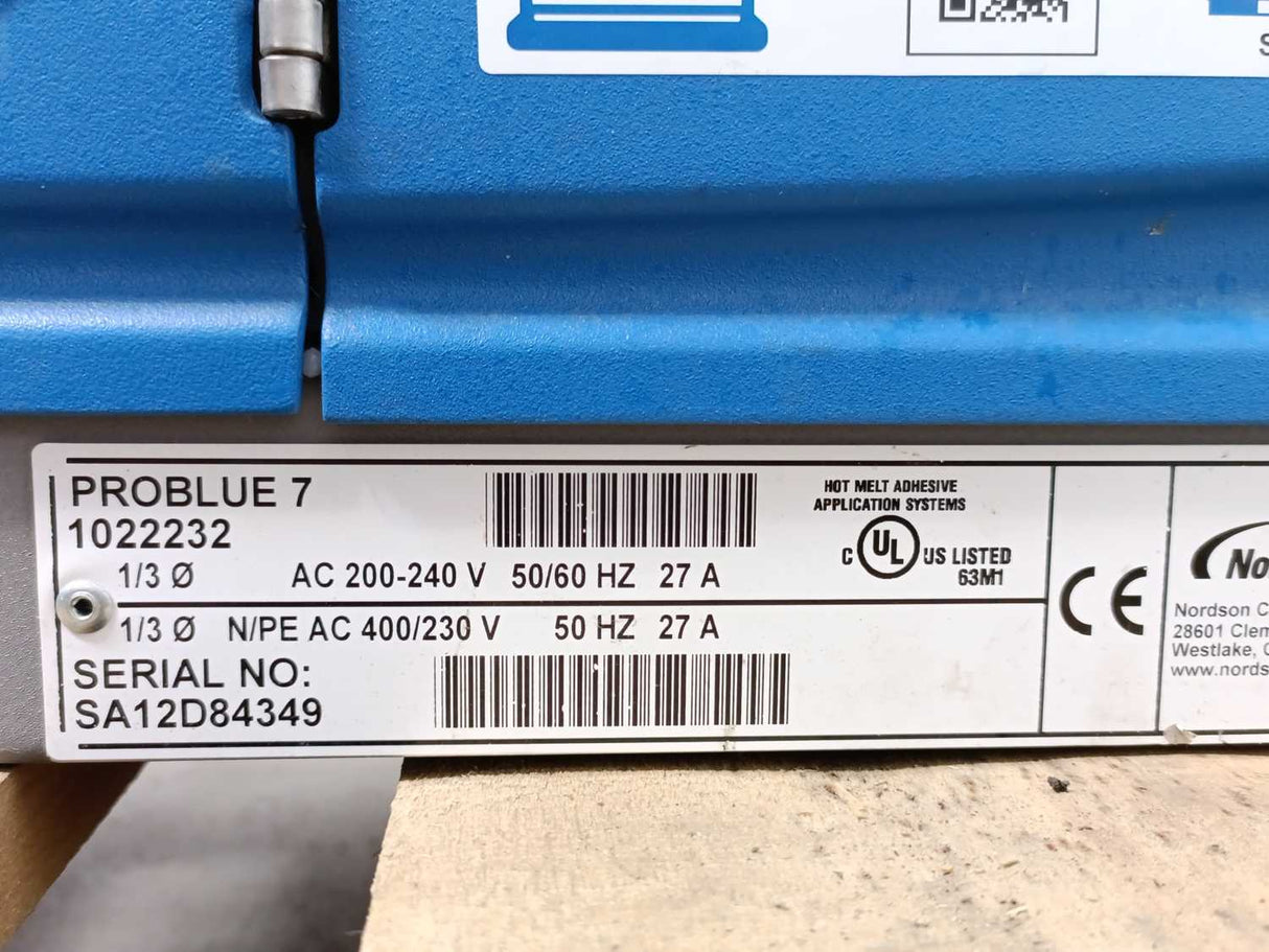 Nordson 1022232 Problue 7, Melter 200-240V, 50/60Hz, 27A