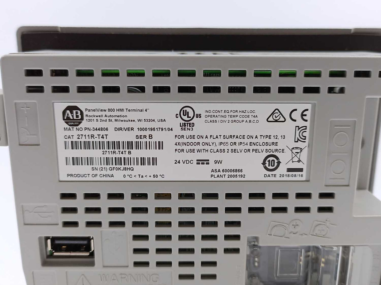 AB 2711R-T4T Ser. B Panel View 800 HMI Terminal 4"