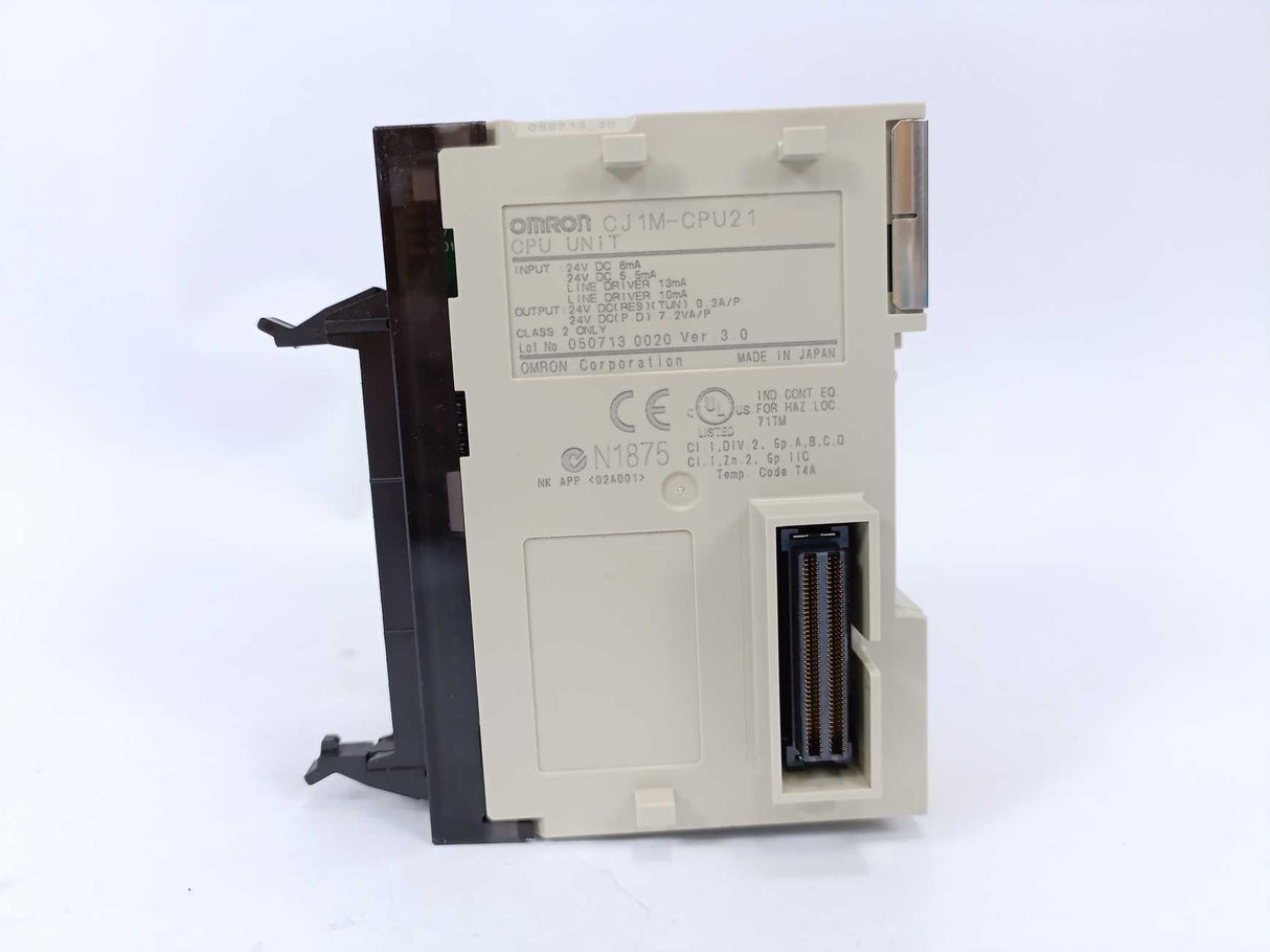 OMRON CJ1M-CPU21 CPU Unit 24VDC Ver. 3.0
