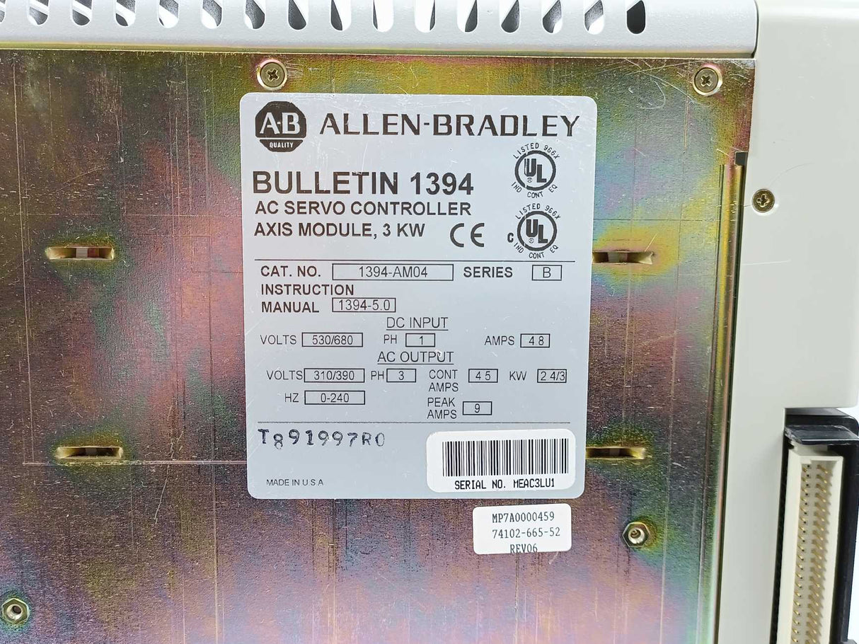 AB 1394-AM04 Ser.B, AC Servo Controller 3KW