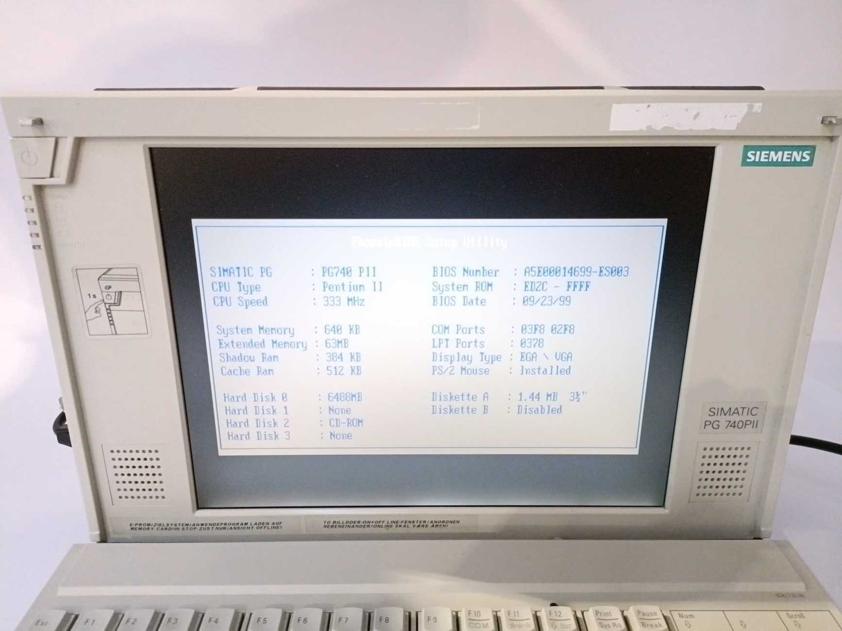 Siemens 6ES7 742-0AC00-0AA0 SIMATIC PG 740PII, Programming Device, Windows 95