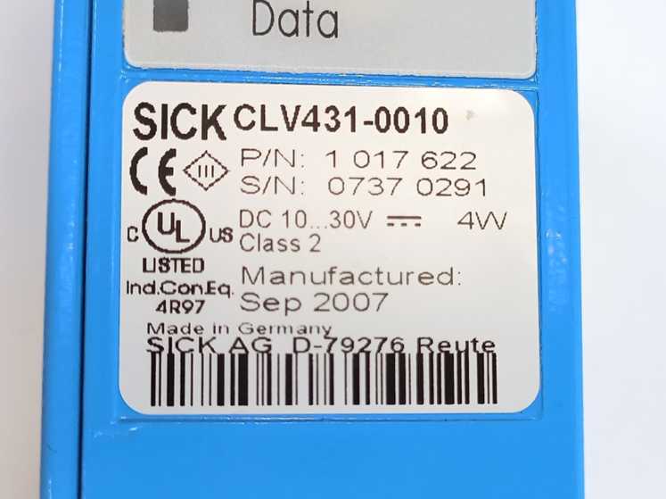 SICK 1017622 CLV431-0010 Mid Range Barcode Scanner