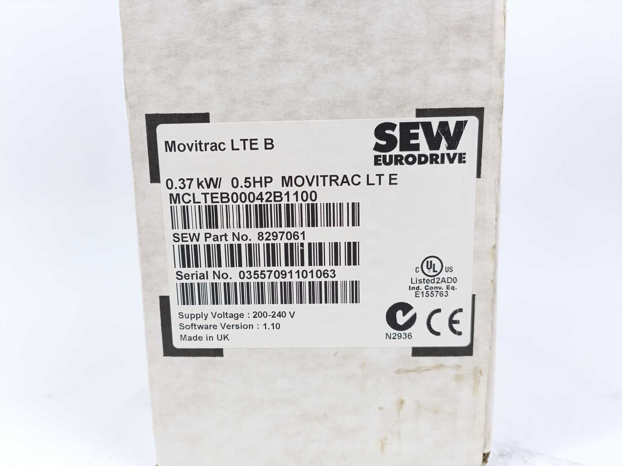 SEW-EURODRIVE MCLTEB00042B1100 0.37kW 0.5HP Movitrac LTE