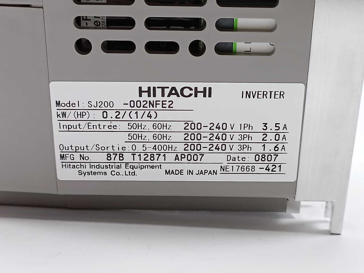 HITACHI SJ200-002NFE2 Inverter Drive