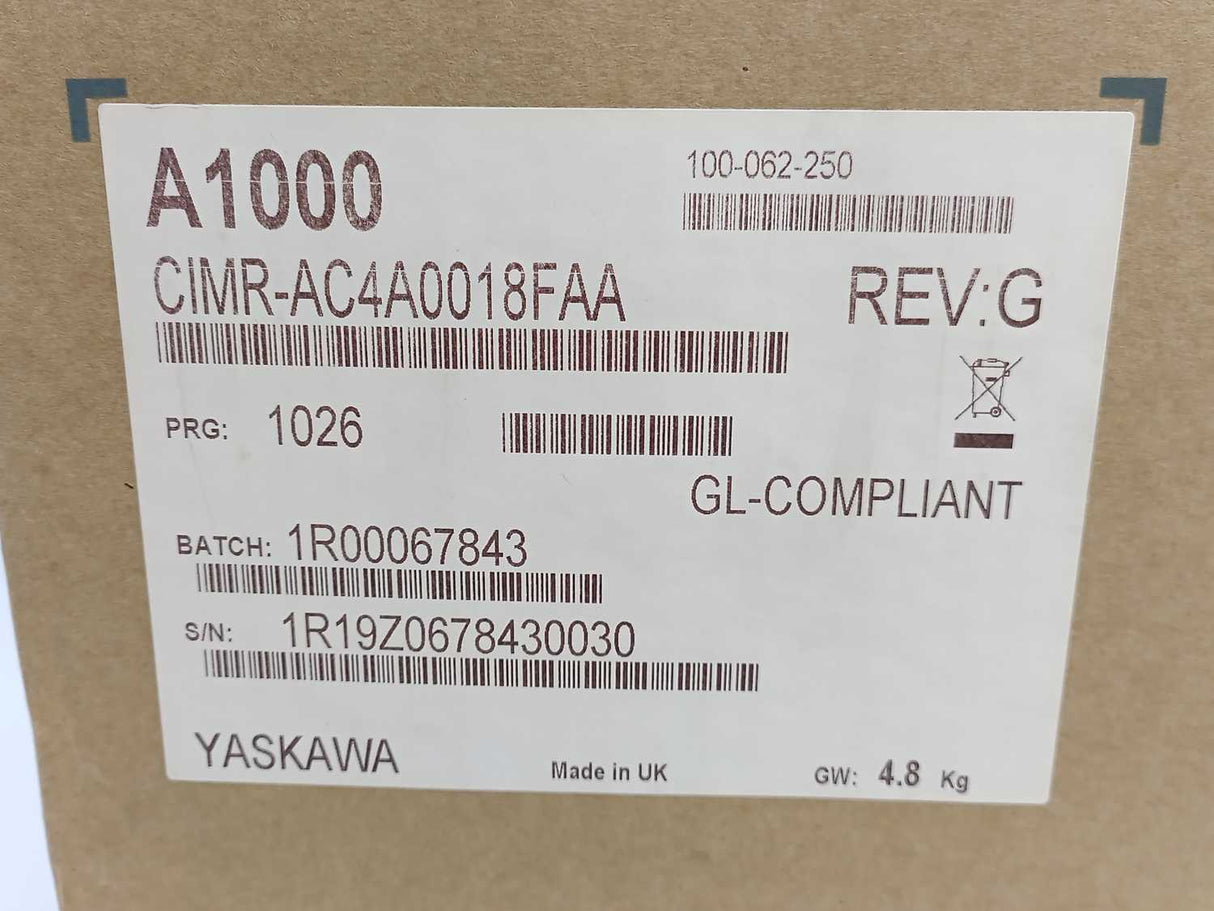YASKAWA CIMR-AC4A0018FAA A1000 AC Drive