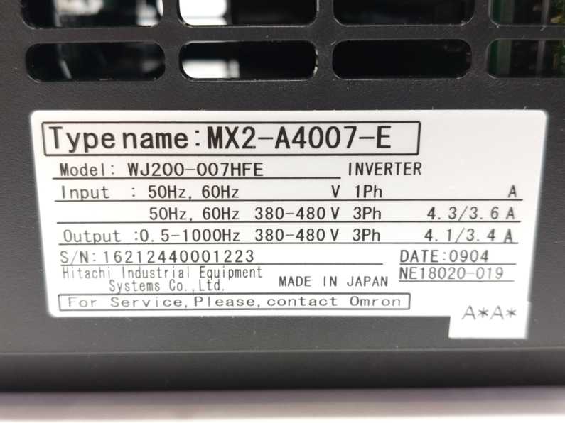 OMRON MX2-A4007-E Inverter 400V 3-Phase