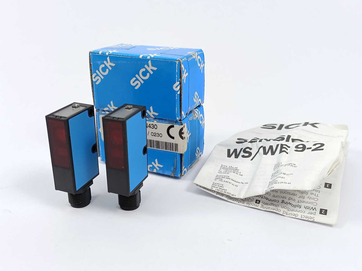 SICK 2021735 WS9-2D430 + 2022663 WE9-2N430 Through-Beam Photoelectric Switch