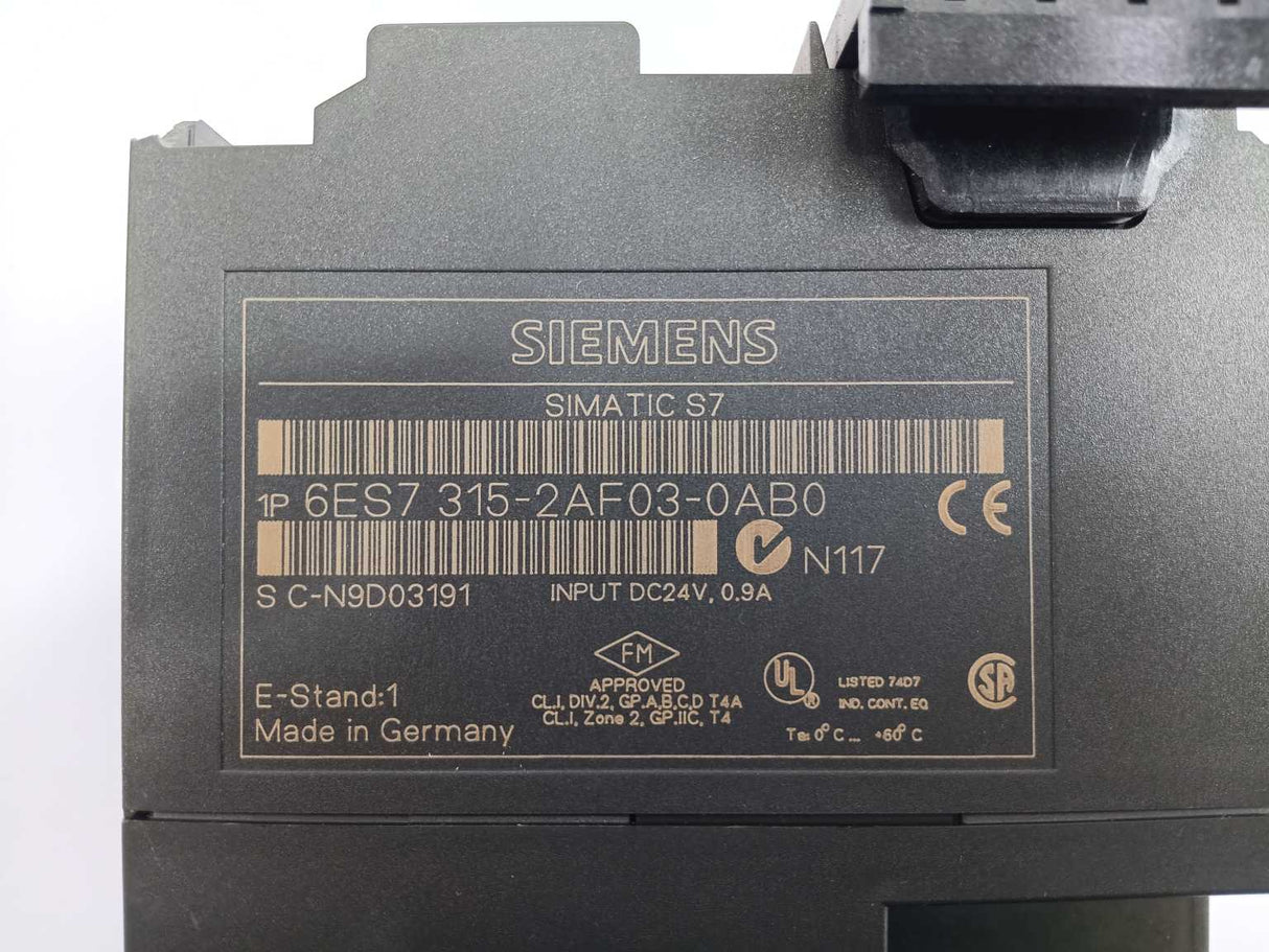 Siemens 6ES7315-2AF03-0AB0 Simatic S7-300 CPU315-2 DP With: 6ES7951-0KD00-0AA0