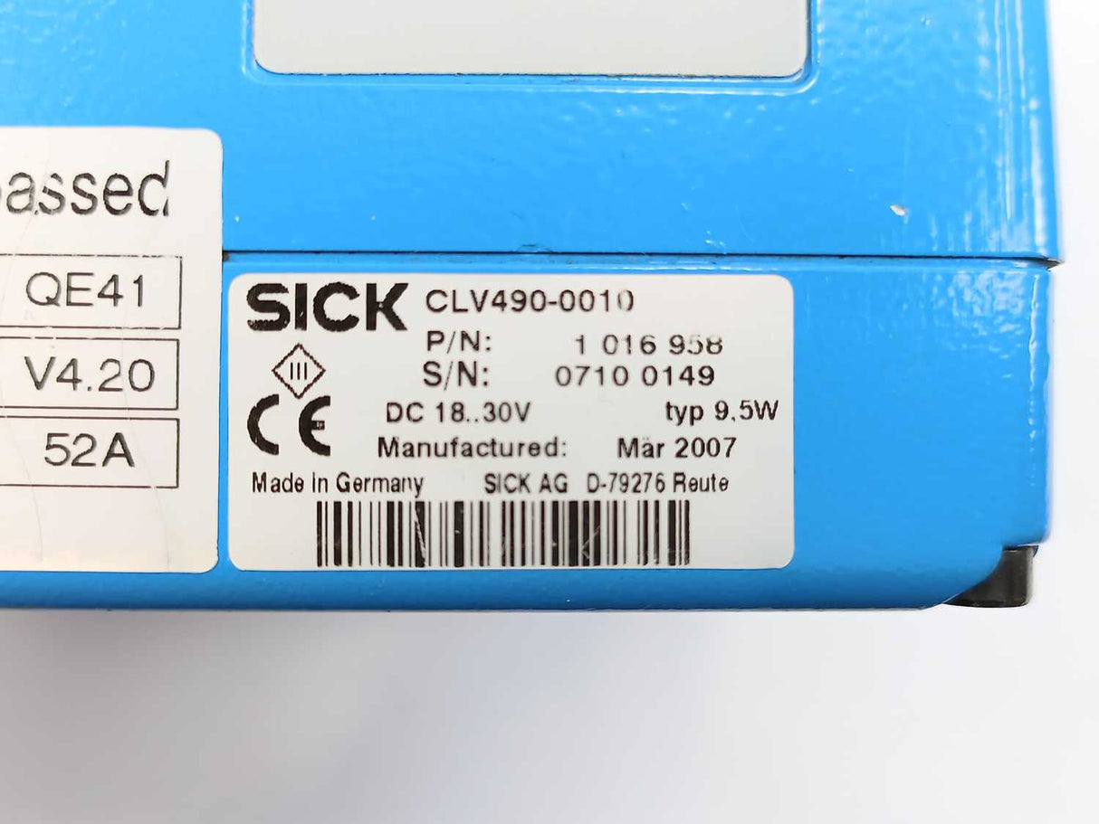 SICK 1016958 Line Bar Code Scanner CLV490-0010