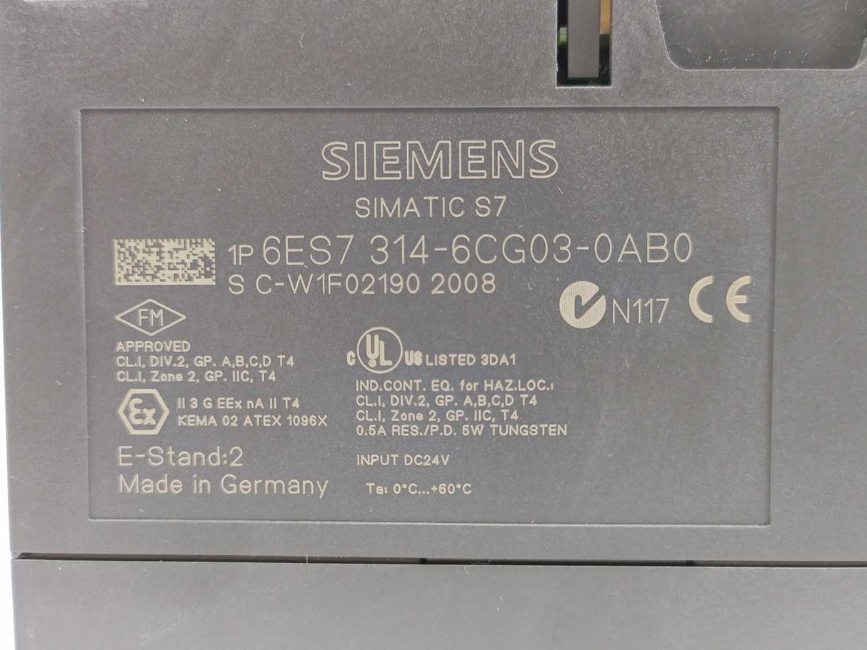 Siemens 6ES7314-6CG03-0AB0 SIMATIC S7-300 CPU 314C-2 DP Compact CPU